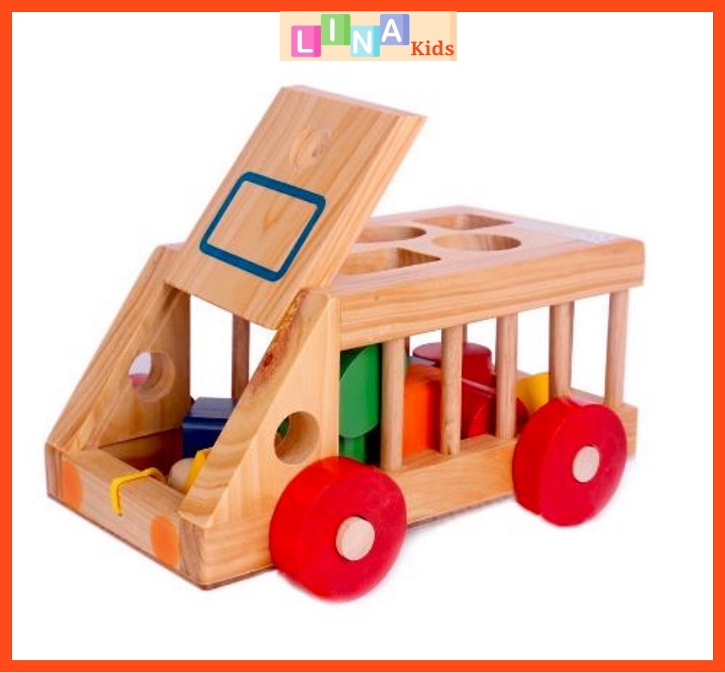 Xe Cũi Thả Hình, Xe Thả Hình Khối - Đồ Chơi Giáo Dục An Toàn Cho Bé - LINA Kids