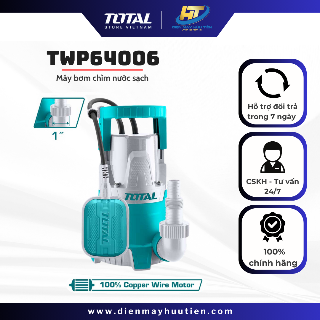 Máy bơm chìm nước sạch total twp64006