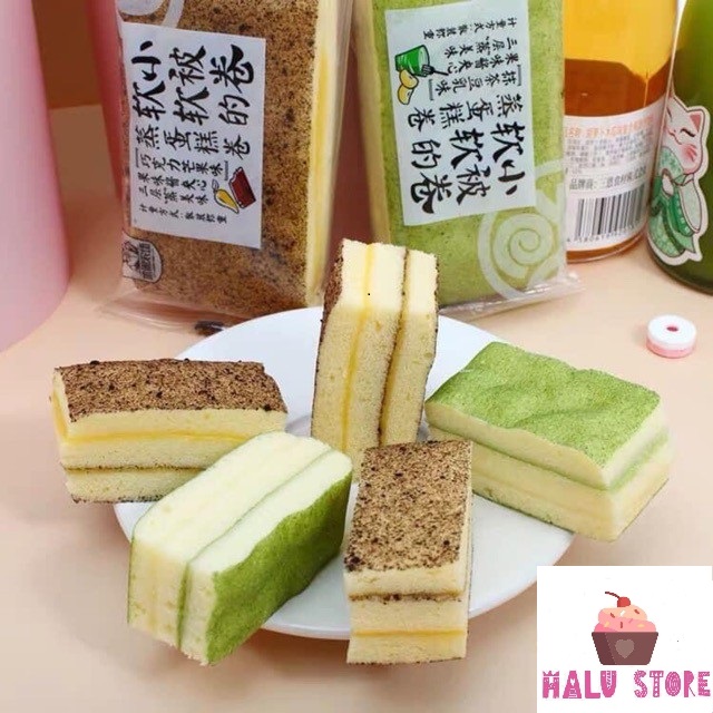 Bánh bông lan tươi nhân kem cuộn trà xanh / dâu / xoài