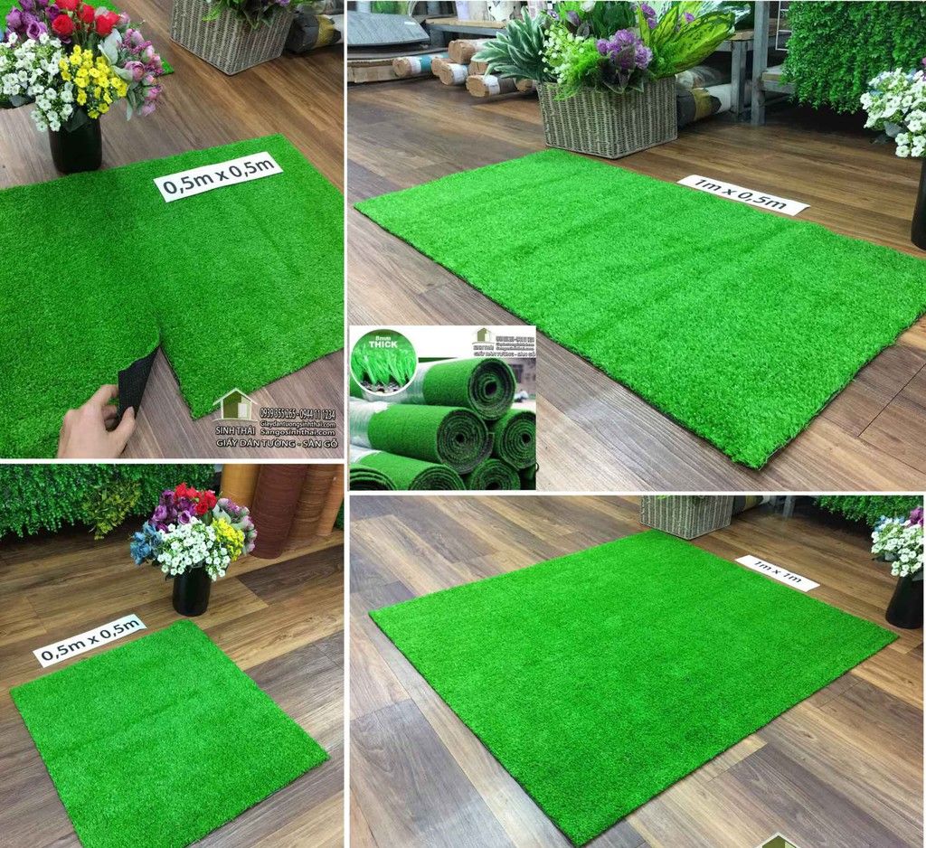 Thảm Cỏ Nhựa nhân tạo cao 1cm bán theo tấm .Thảm cỏ nhân tạo dùng lót chậu bông ,lót kệ ,Cỏ nhân tạo trang trí deco