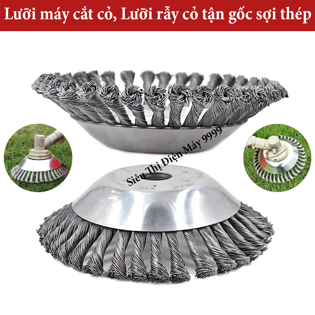 Lưỡi máy cắt cỏ, Lưỡi rẫy cỏ tận gốc sợi thép kích thước 6 inch và 8 inch