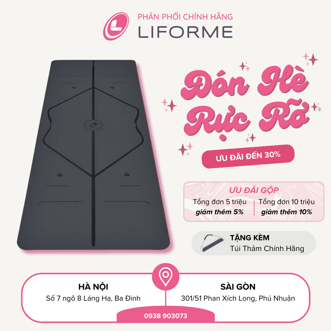 Thảm tập yoga Liforme Classic 4.2mm - Grey