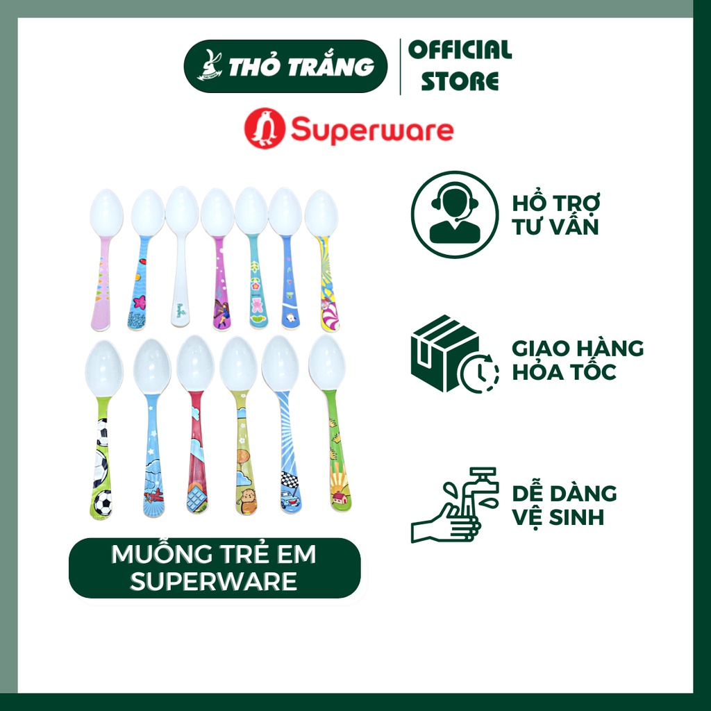 Muỗng đũa ăn dặm hoạt hình dễ thương chống rơi nhựa melamine cao cấp
