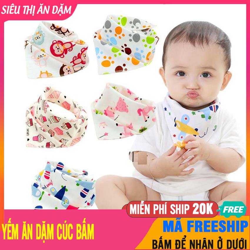 SET 2 Yếm Cho Trẻ Em Chất Vải 100% Cotton Mềm Mại, Khuy Bấm Chắc Chắn, Tiện Lợi, An Toàn - Yếm Cho Trẻ Em, Yếm Dãi Cho Bé, Yếm Cho Bé Trai, Yếm Cho Bé Gái, Yếm Cho Be, Yem Cho Be, Yếm Tam Giác - 2 Yếm Bấm Tam Giác - BTT00614x2
