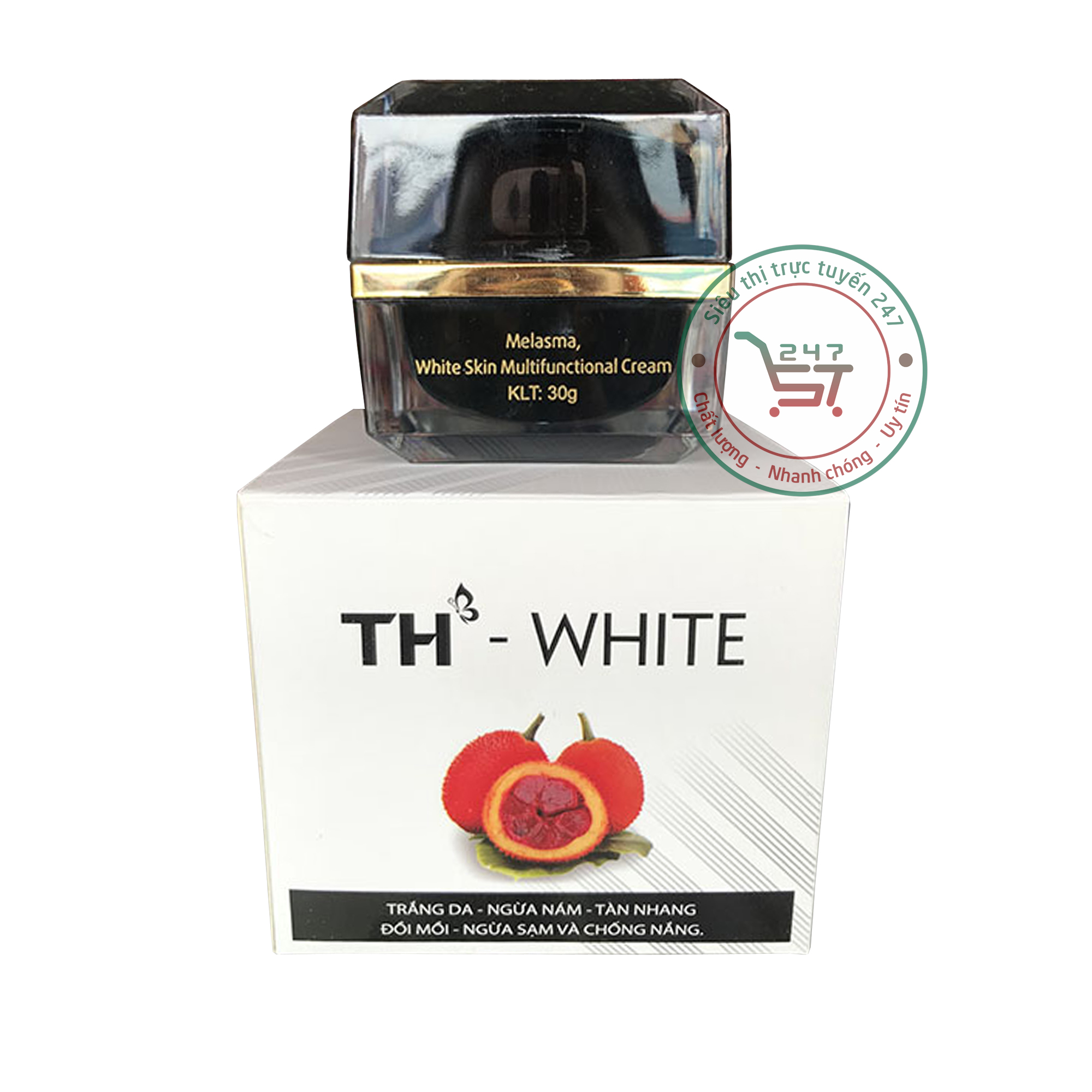 Kem Nám Tàn nhang Trắng da Chống nắng Đồi mồi Ngừa lão hóa TH White 12g 30g (trắng-đen)