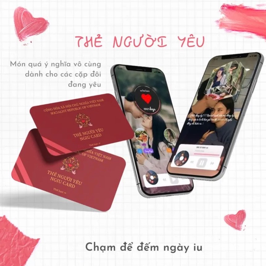 Thẻ tình yêu ngiu ,thẻ tappi đếm ngày yêu | quà tặng người yêu độc đáo