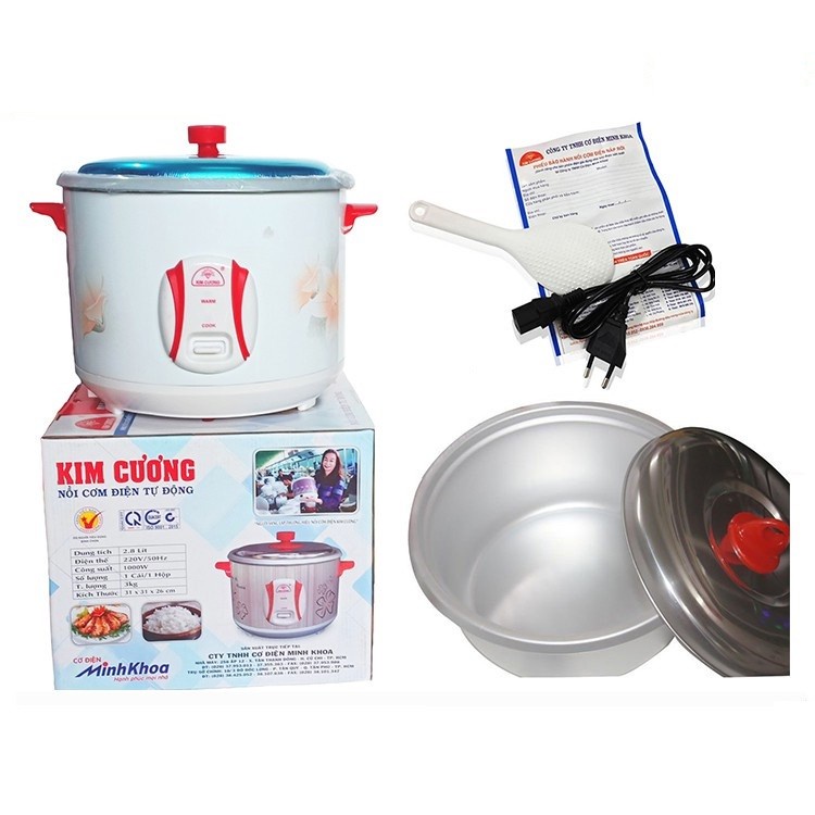 [HCM]Nồi cơm điện kim cương Nắp rời - Nắp liền (nắp gài) 1L2 1L8
