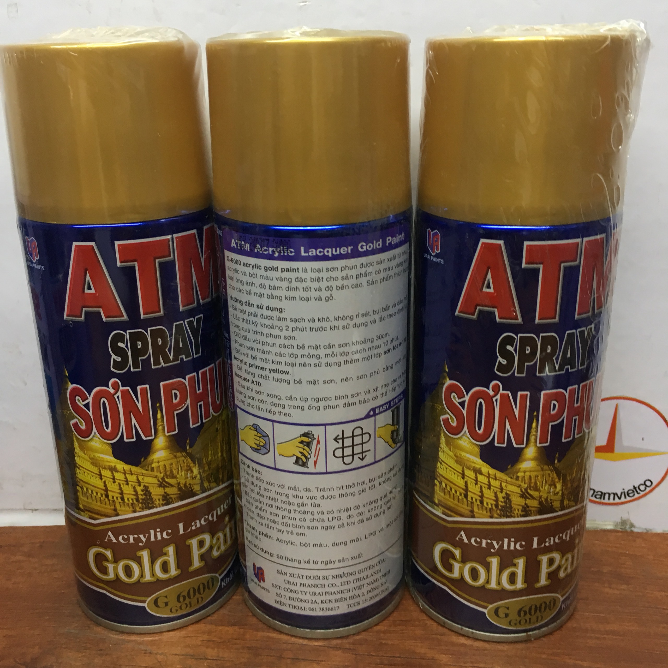 Sơn xịt nhũ vàng ATM G6000 400ml