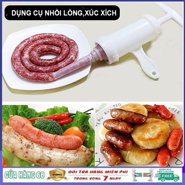 Dụng Cụ Nhồi Xúc Xích, Dụng Cụ Nhồi Lạp Xưởng, Lòng Rồi Bằng Tay An Toàn Sạch Sẽ Tiện Lợi, Dụng Cụ Nhồi Thịt Làm Dồi, có 2 đầu phễu tiện lợi, Dụng Cụ Làm Xúc Xích Tại Nhà - Cửa Hàng 68