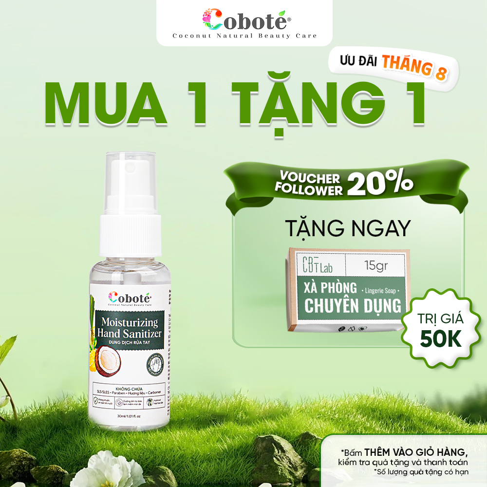 Nước rửa tay khô diệt khuẩn Cobote 30ml/100ml