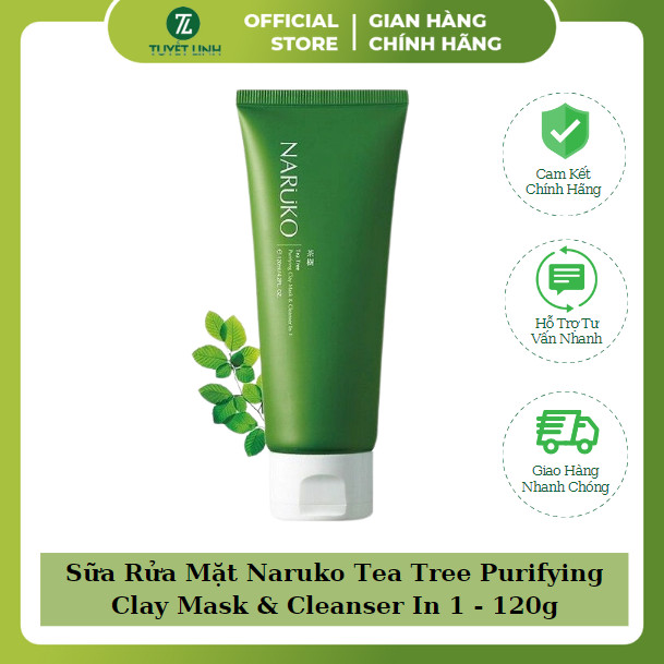 Sữa rửa mặt naruko tea tree purifying clay mask & cleanser in 1 - 120g
