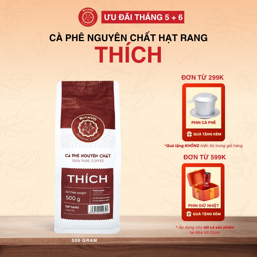 Cà phê hạt rang rita võ cafe thích 500g