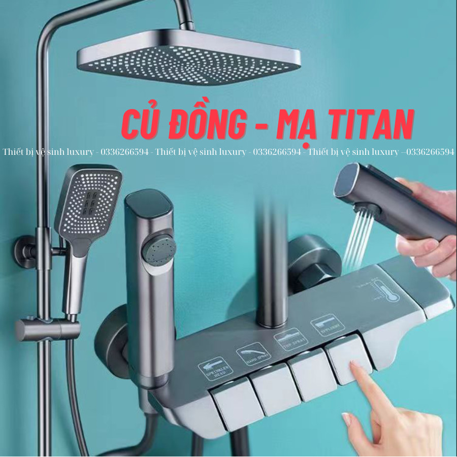 Sen Cây, Sen Tắm Đứng Nóng Lạnh Sen dạng phím đàn PHỦ NANO ,Bộ Vòi Sen Tắm Đứng Chính Hãng