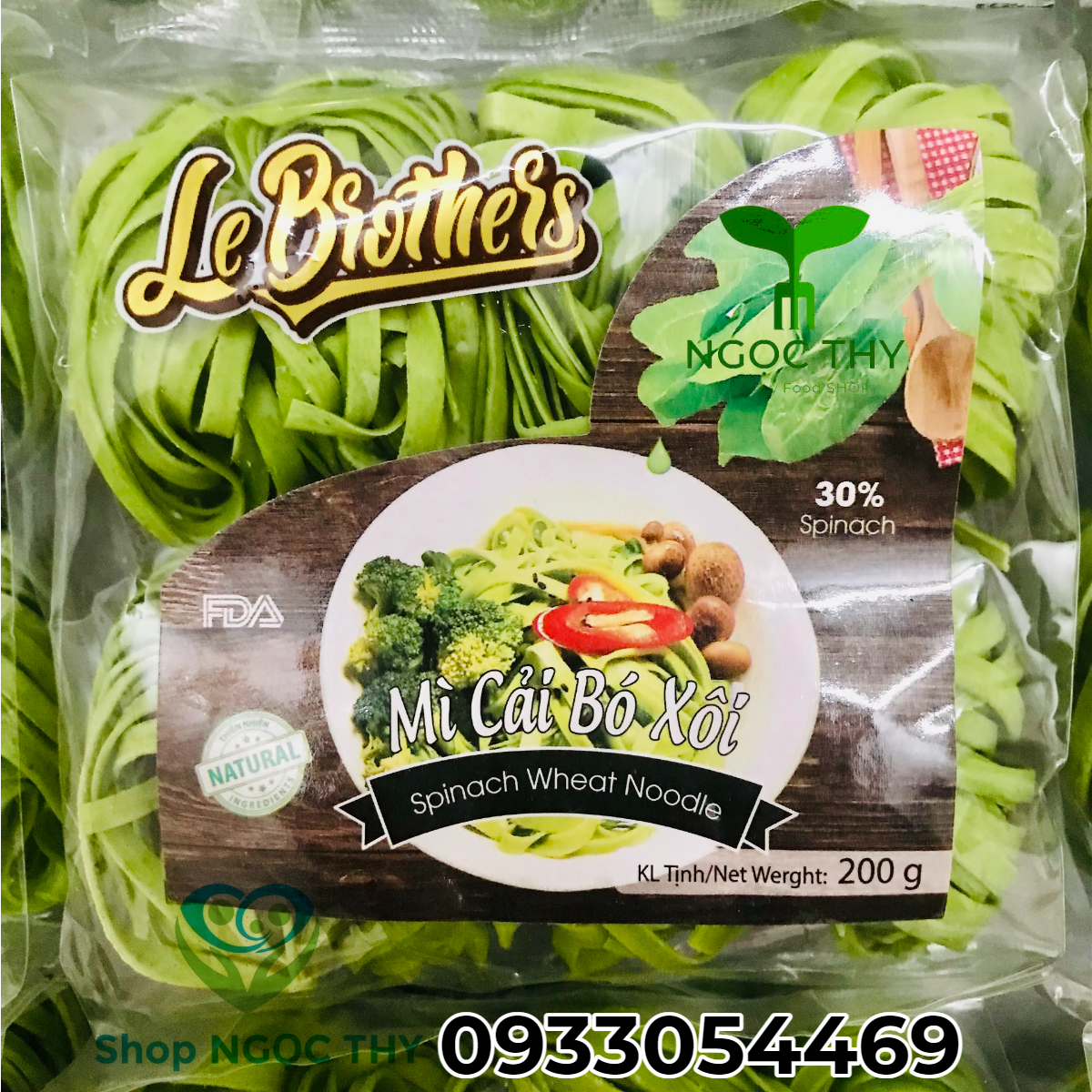 Mì cải bó xôi duy anh food gói 200gr 8 vắt
