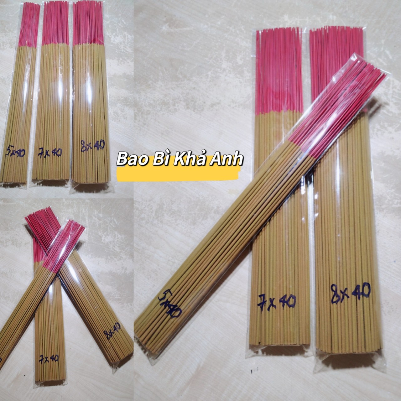 Túi Kiếng Keo bọc Nhang bọc hương size 5x40cm 6x40cm 7x40cm 8x40cm- TÚI NILON CÓ KEO DÁN - size 8x40cm