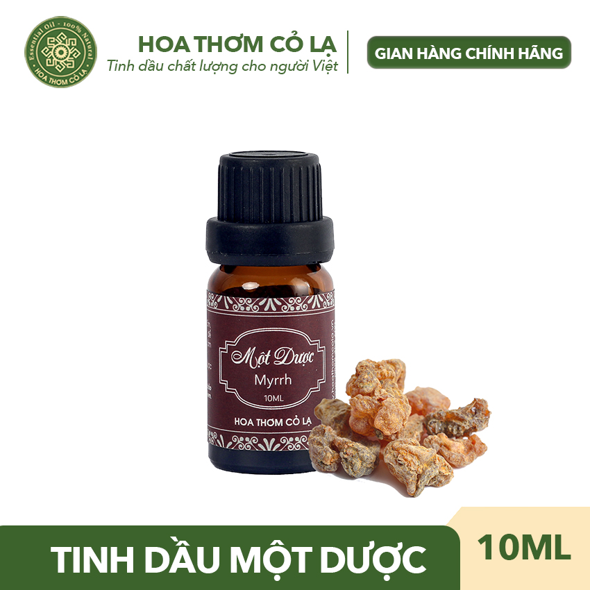 Tinh Dầu Một Dược Nguyên Chất – Fullbox hộp cao cấp và thiệp –   Myrrh Essential Oil - Chính hãng Hoa Thơm Cỏ Lạ - Dung tích 10ml - Chứng nhận hữu cơ, COA, MSDS – Kiểm định chất lượng bởi Viện Nghiên cứu Tinh dầu