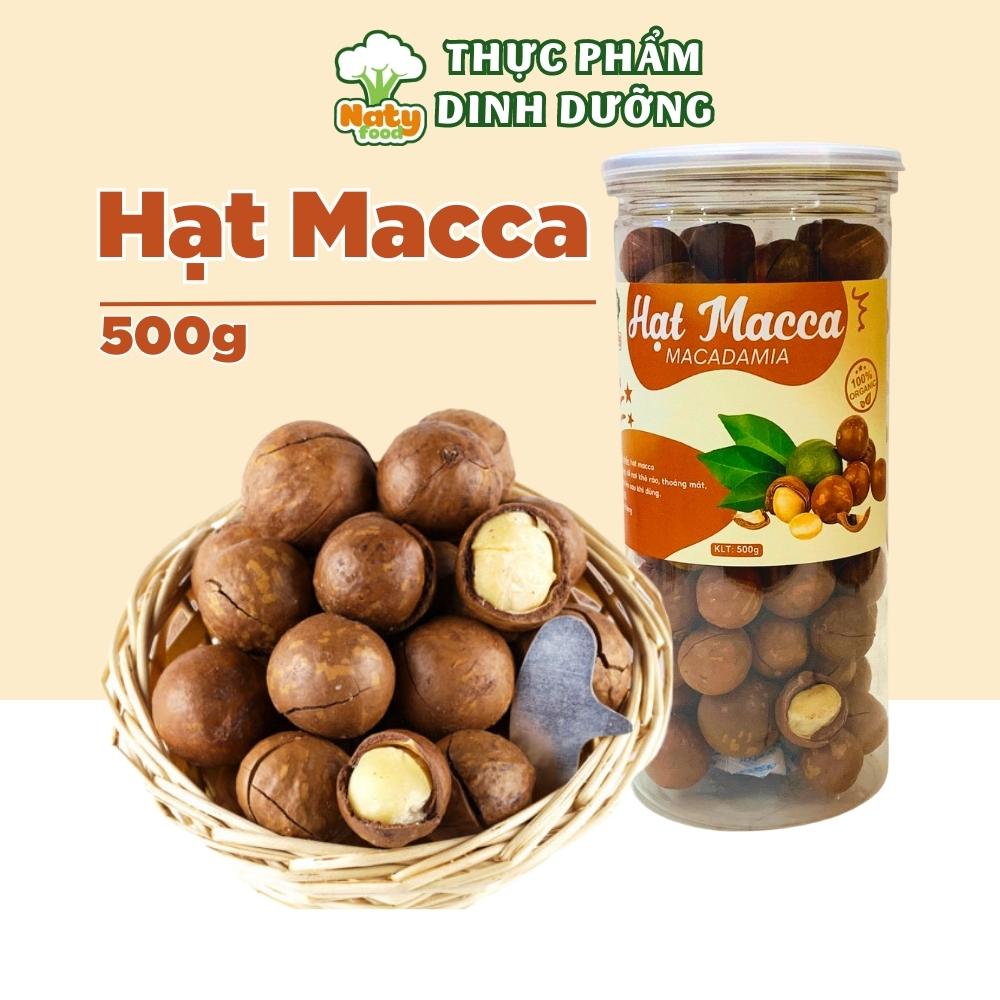 Hạt macca Đaklak tách vỏ 500g size trung 21-25 kèm đồ tách vỏ, tốt cho mẹ bầu, hỗ trợ giảm cân, ăn kiêng, gym đồ ăn vặt NATY FOOD