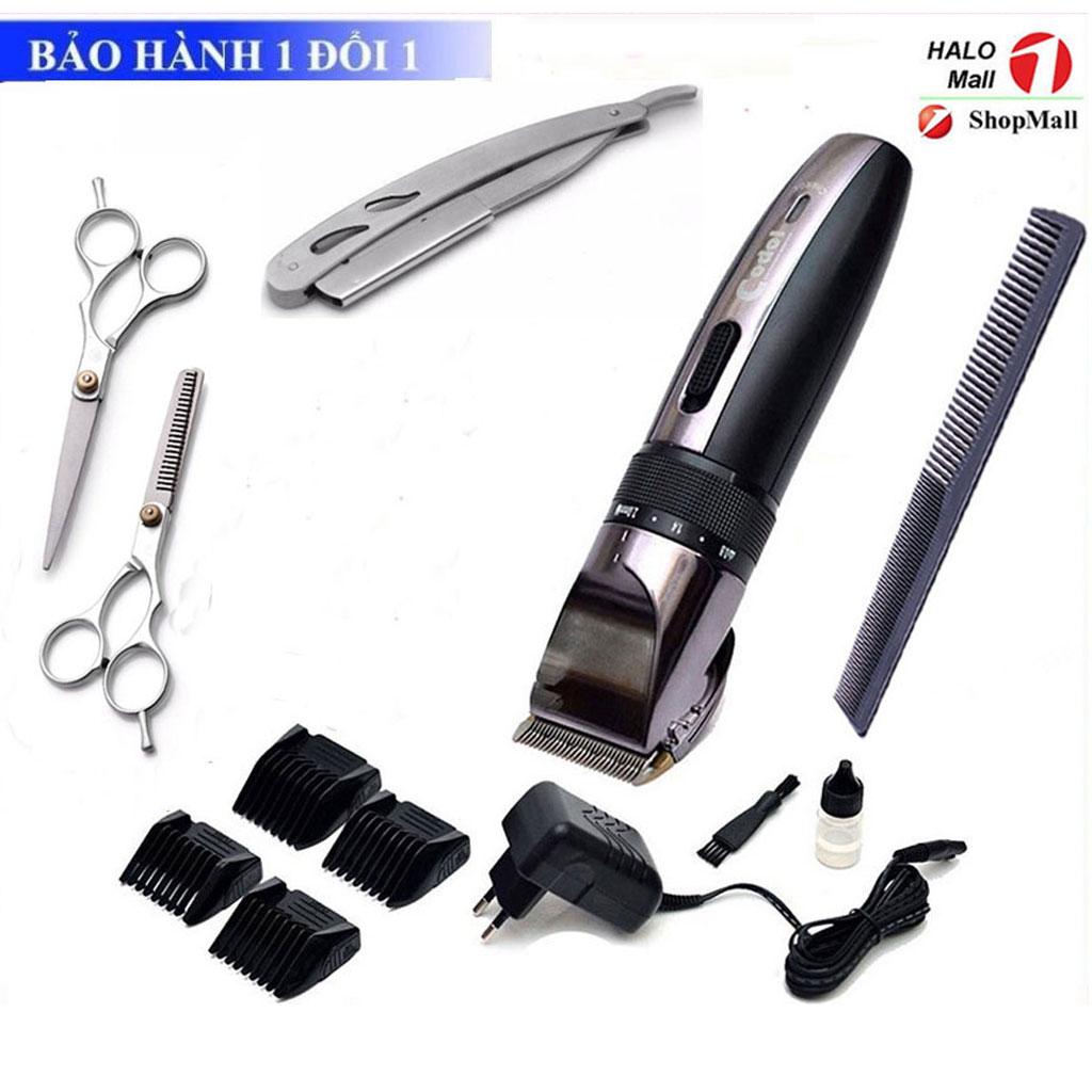 Tông Đơ Cắt Tóc Nam Cao Cấp Codol 531 TẶNG Bộ Kéo Cắt Tỉa + Lược + Dao Cạo Râu Đa Năng
