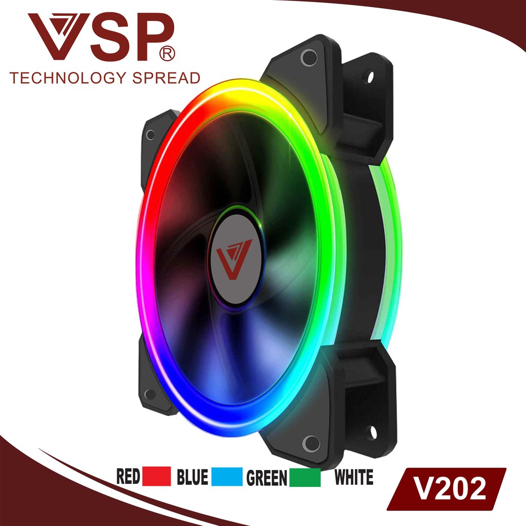 Fan case v202 led tròn 2 mặt