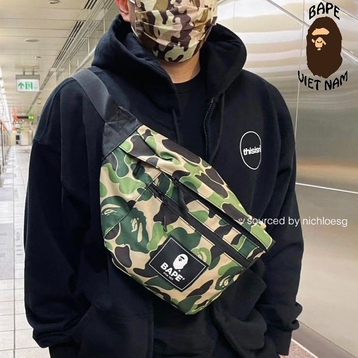 Túi đeo chéo bape camo green 2021 - bape 2021 spring summer mook magazine shoulder bag bape vn