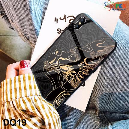 Ốp lưng Iphone X in 3D hình kỳ lân dạ quang mặt kính cường lực sáng bóng