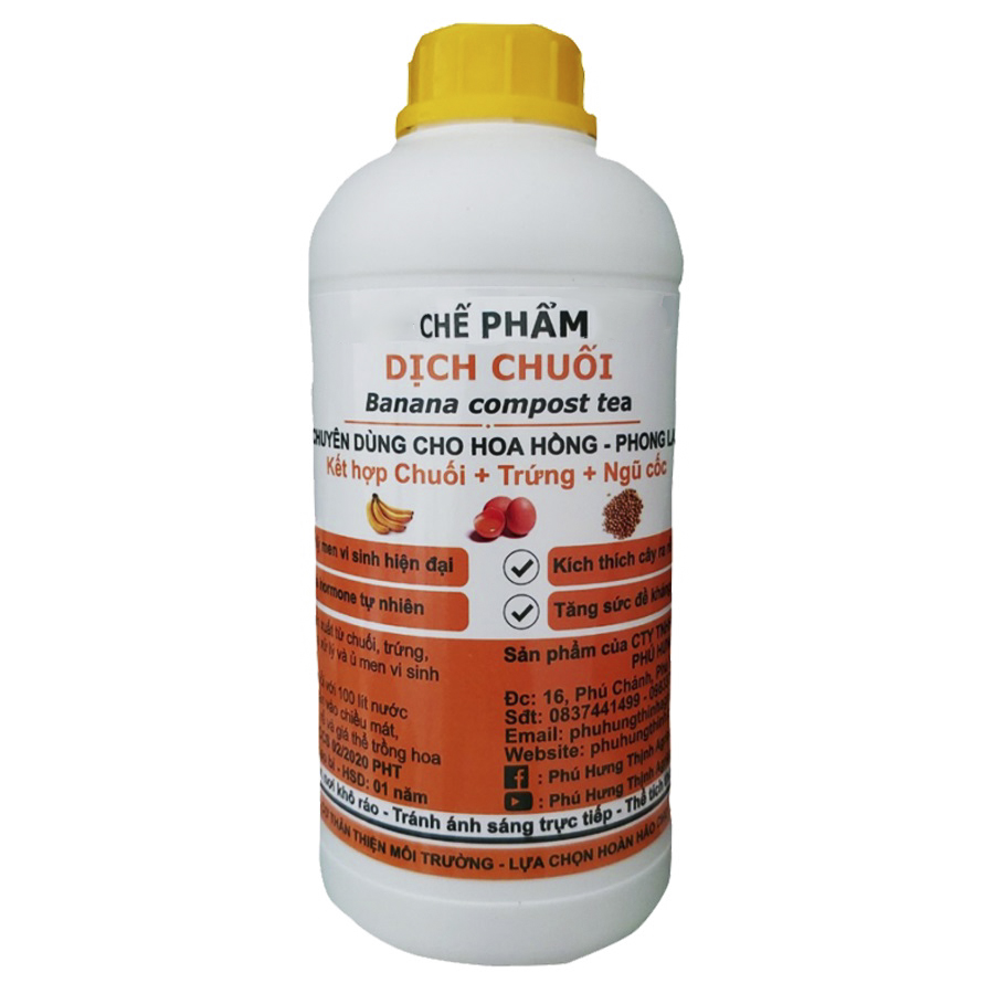 Dịch chuối trứng gà ngũ cốc (1 lít) hữu cơ vi sinh dưỡng cây - không chứa hóa chất