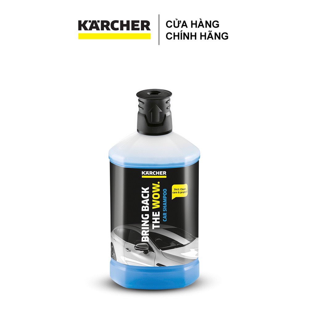 [Xuất xứ Đức] Chai dung dịch rửa xe 1 lít KARCHER, nước rửa xe bọt tuyết công thức Ultra Gloss tăng độ bóng bảo vệ sơn xe