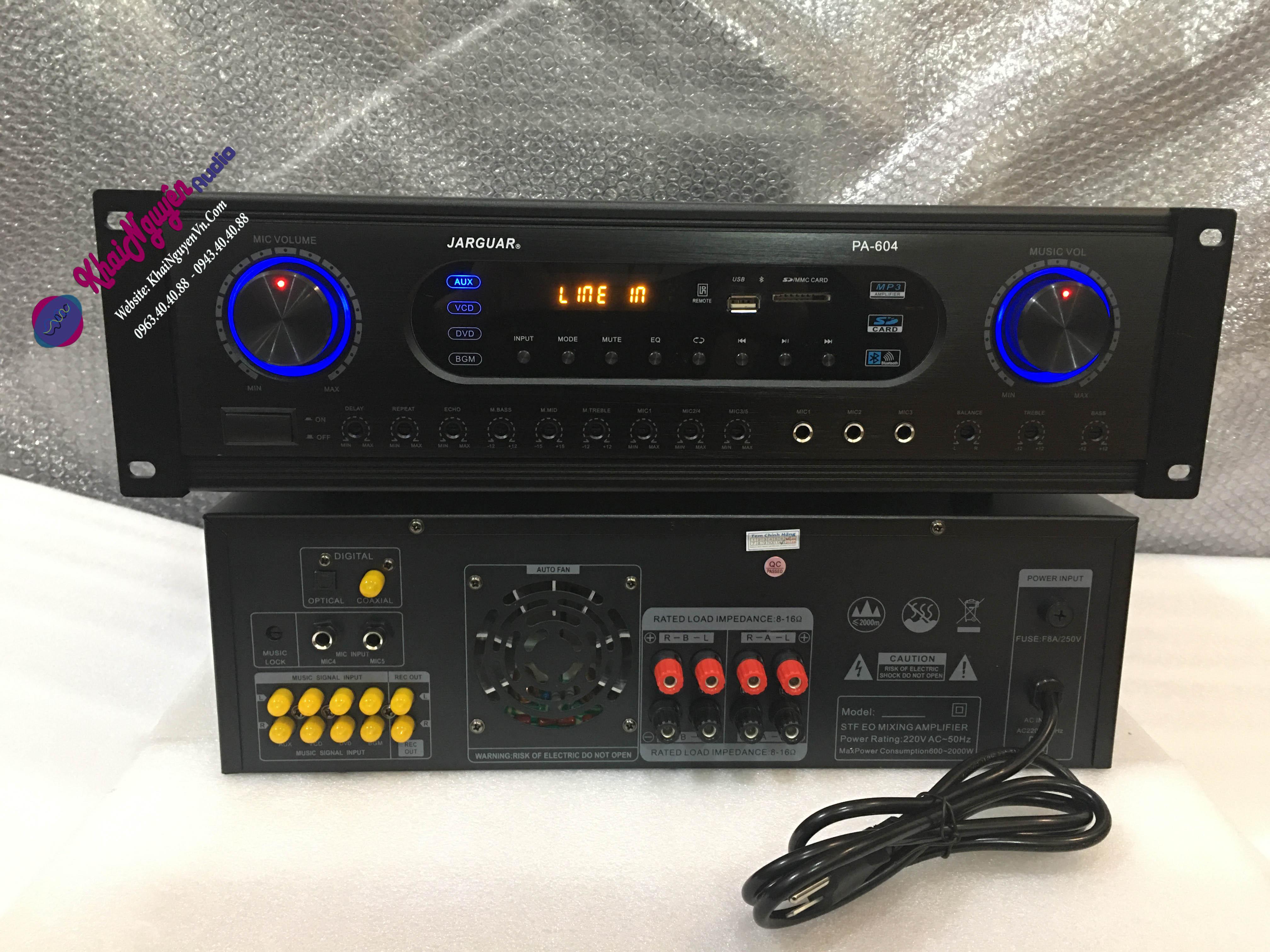 Jarguar PA 604 phiên bản nâng cấp, ampli gia đinh có bo chống hú cao cấp ,có cổng quang