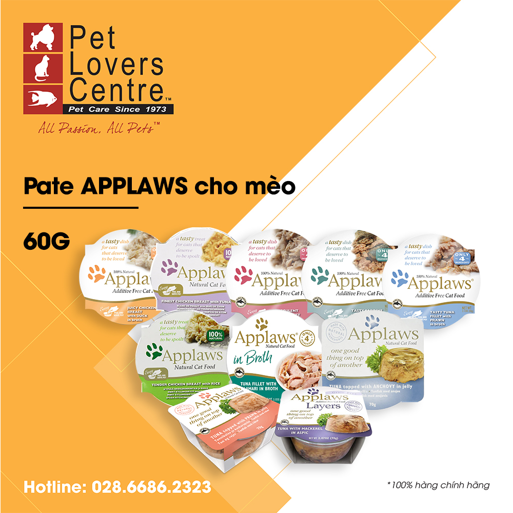 [9 vị] [60g] Pate cho mèo APPLAWS  POT CATS