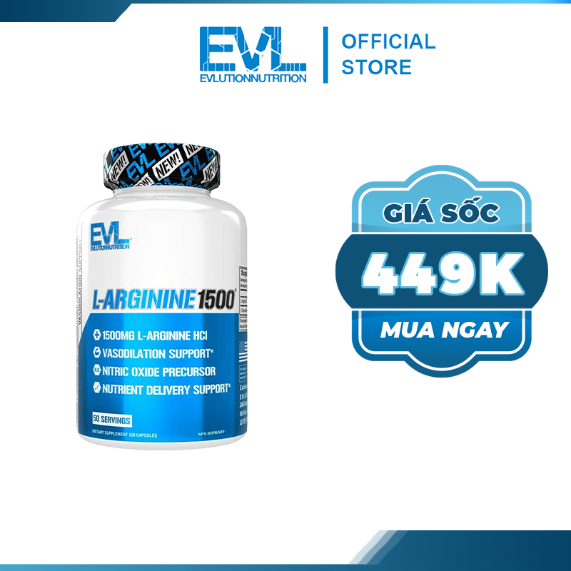 Viên uống giúp tăng cường sức mạnh và c ă n g p h ồ n g c ơ b ắ p evl l-arginine 1500 100 viên chính hãng từ mỹ