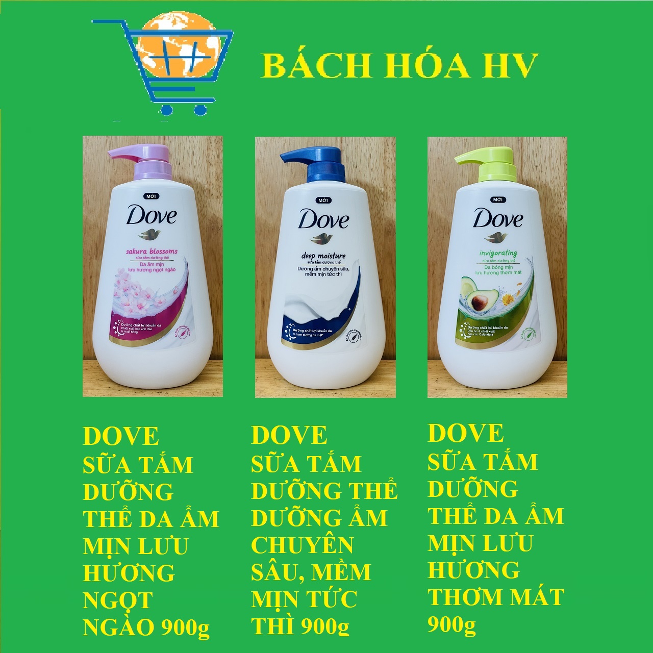 DOVE sữa tắm dưỡng thể 900g - BACH HOA HV
