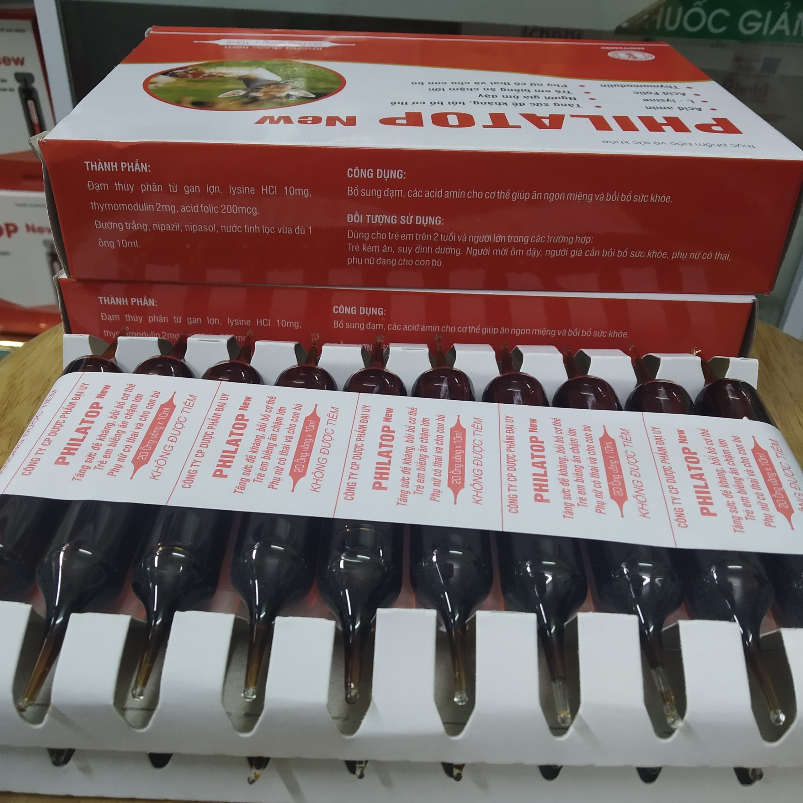 PHILATOP New đạm ống hộp 20 ống thủy tinh- bồi dưỡng cơ thể, giảm Viêm loét dạ dày, tá tràng- dành cho Trẻ em chậm lớn, còi xương, Phụ nữ có thai, cho con bú