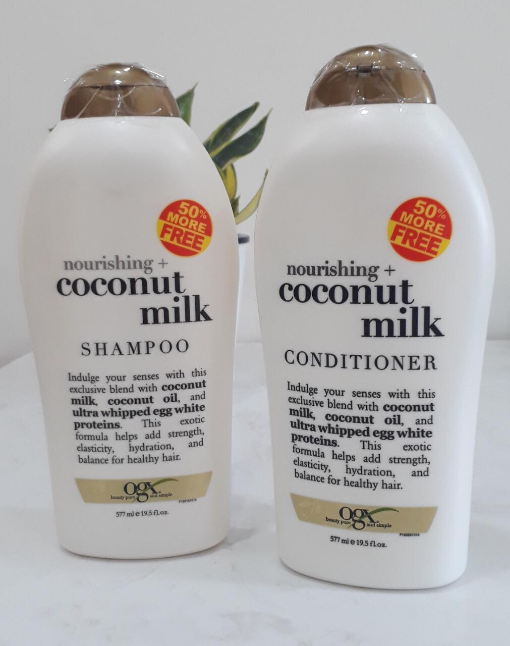 Dầu gội/xả ogx nourishing coconut milk 577ml - mỹ