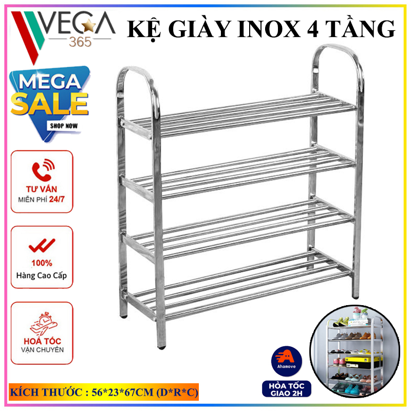 Kệ để giày dép inox Giá đựng giày dép nhiều tầng đa năng thông minh VEGA365