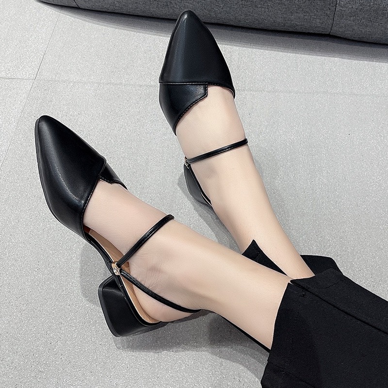 Giày cao gótsandal nữ gót vuông 3p sang chảnh đi được 2 kiểu dễ phối đồ