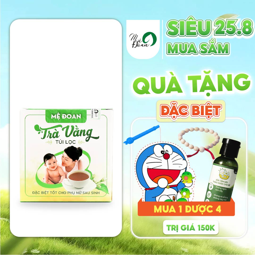 Trà vằng túi lọc Mệ Đoan 150g, trà vằng lợi sữa sau sinh, chè vằng lợi sữa Quảng Trị
