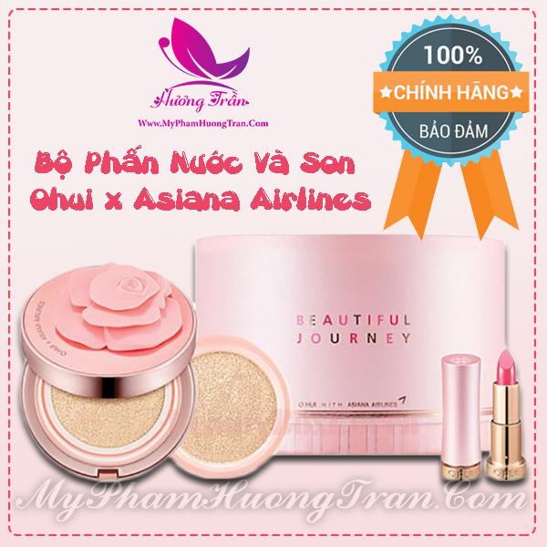Bộ phấn nước và son ohui x asiana airlines - chính hãng hàn quốc