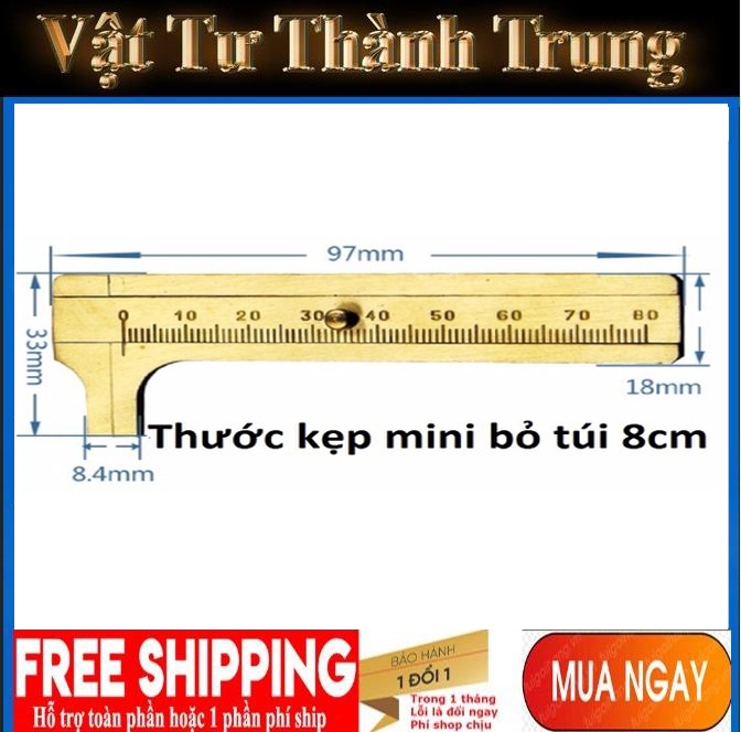 Thước kẹp cơ khí mini 8cm-Thước cặp mini