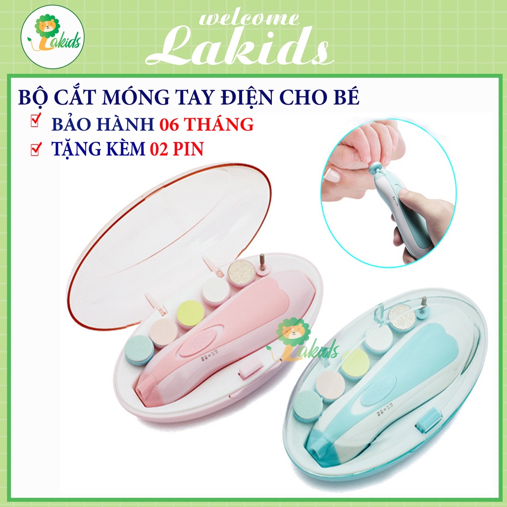 Máy giũa cắt móng tay điện đa năng cho bé LAKIDS an toàn không làm tổn thương bé tặng kèm pin