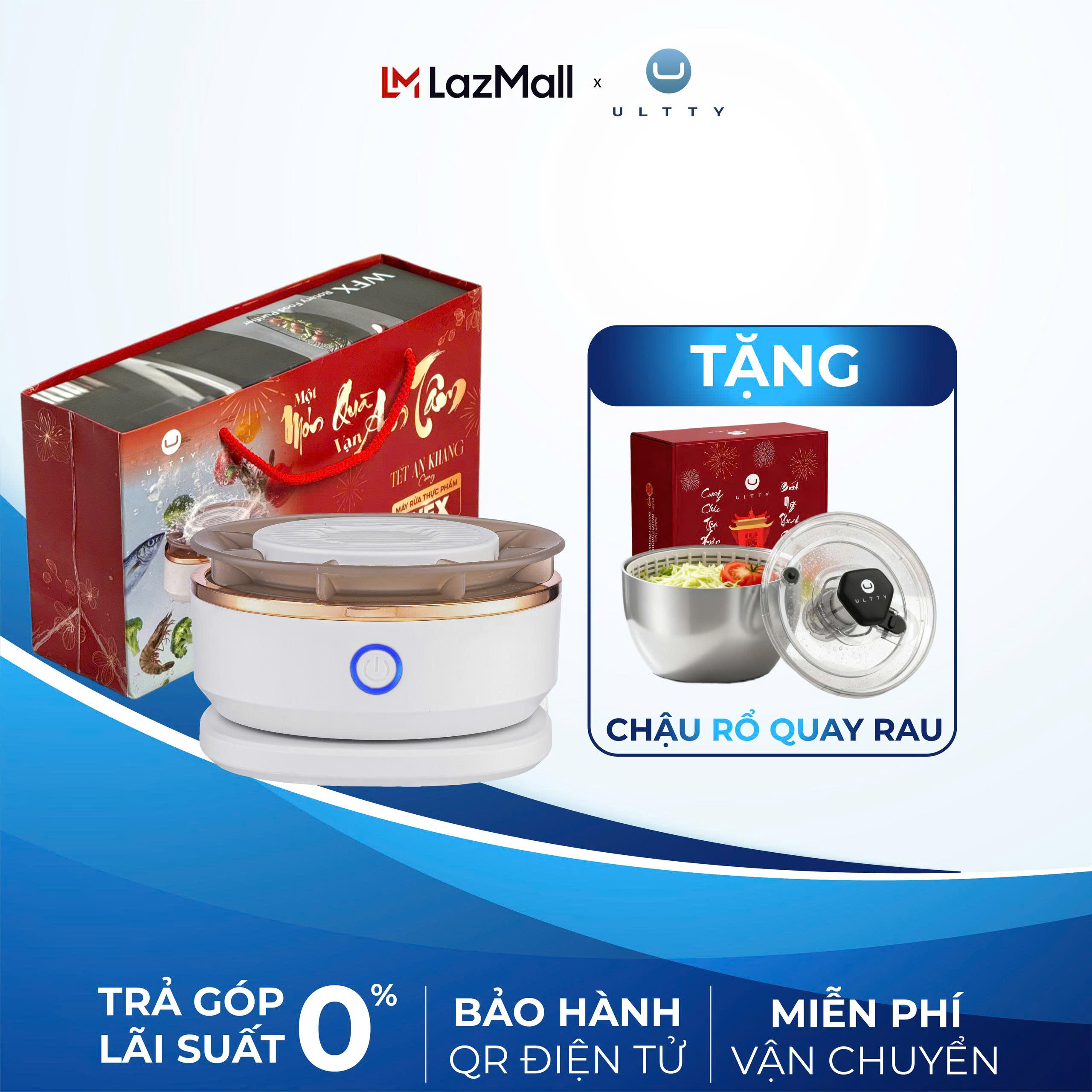 Máy rửa thực phẩm cầm tay U ULTTY WFX - Công nghệ Hydroxyl xoáy 360°, đánh bay lên tới 99,9% vi khuẩn và hóa chất độc hại
