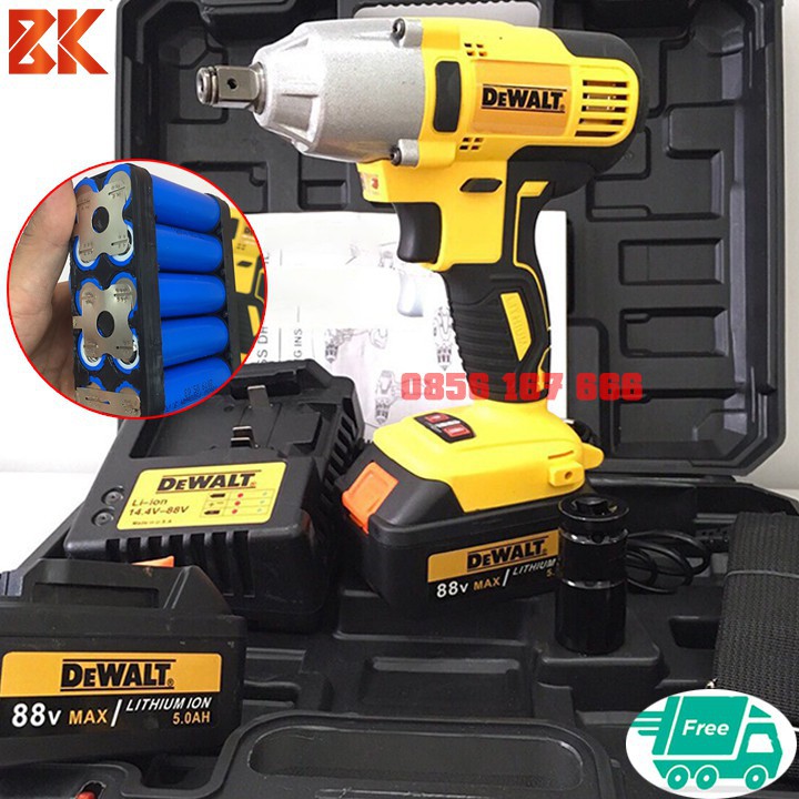 Máy Siết Bulong Dùng Pin   88V 100  Đồng  Tặng 1 Khẩu 22Mm  Máy Khoan Pin   Máy Siết Bu Lông Pin 10 Cell