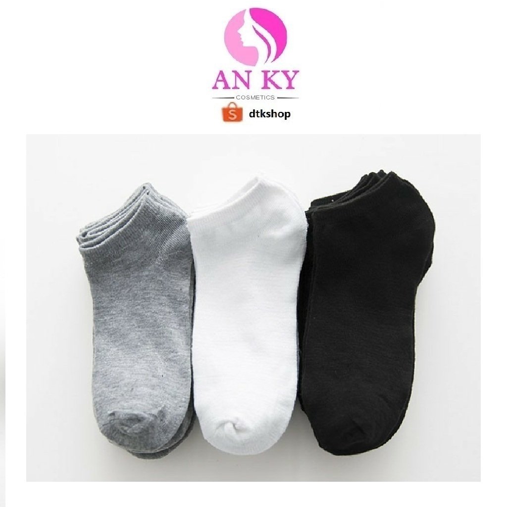 Combo 3 Đôi Tất Vớ Trơn Cổ Ngắn Nam Nữ VN5