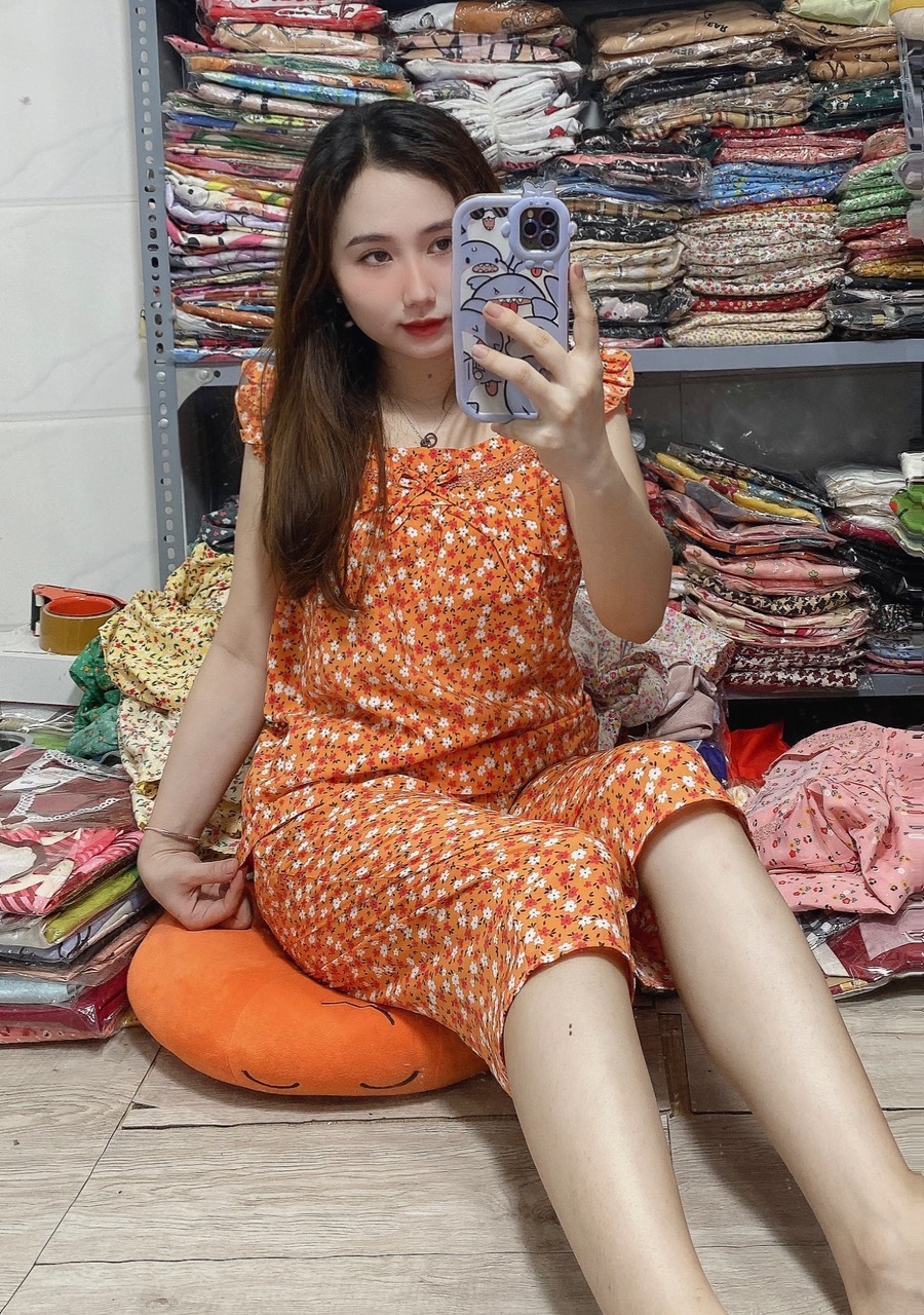 Đồ bộ lửng lụa mango cao cấp freesize dưới 50 - 65kg