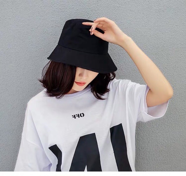 Mũ Bucket màu trơn phong cách hàn quốc cực xinh