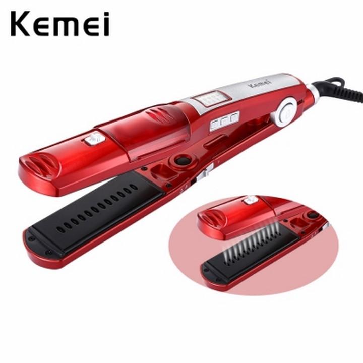 Máy là duỗi tóc Kemei KM-3011 Vapor tóc 3 lớp hơi nước phun điện Straightener 65W