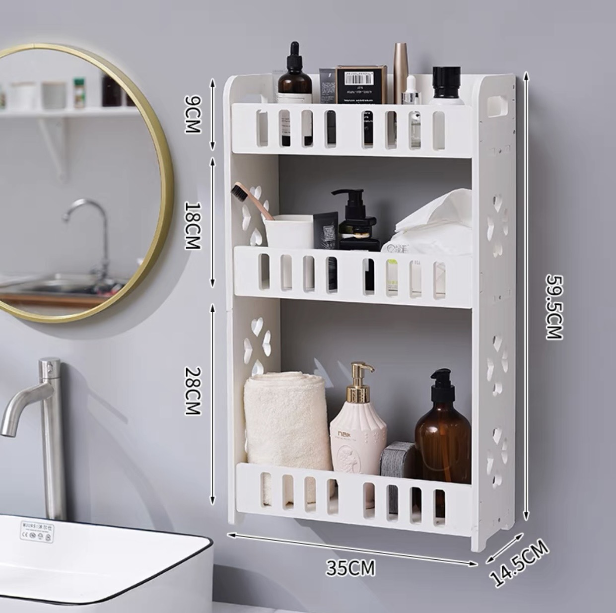 Kệ để đồ đa năng treo tường chống nước chống mốc tuyệt đối 100% màu trắng