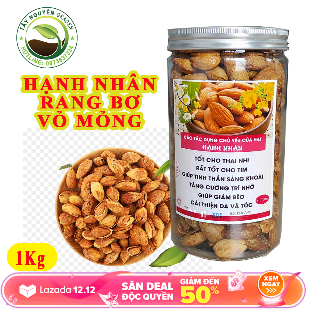[HCM]1kg Hạnh nhân rang bơ loại  vỏ mỏng