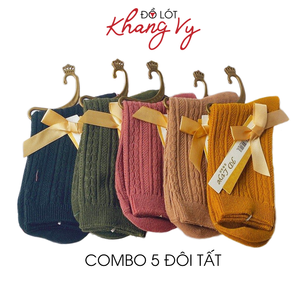 Tất nữ cổ dài hàn quốc, vớ nữ cute 5 đôi sử dụng cả tuần jd-lvye - đồ lót khang vy