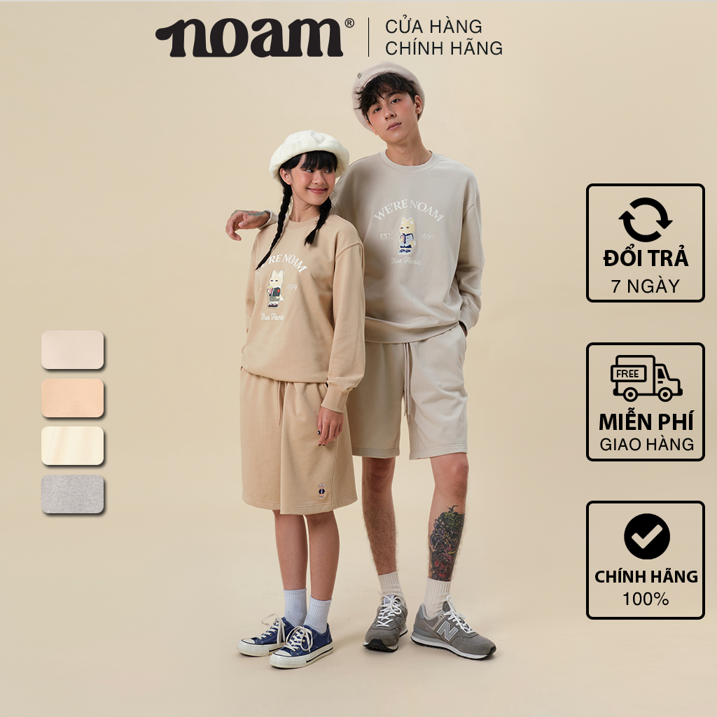 Áo Sweater Unisex NOAM Nafox Mate Form Oversize Cream/ D.Coffee/ Grey/ Nude