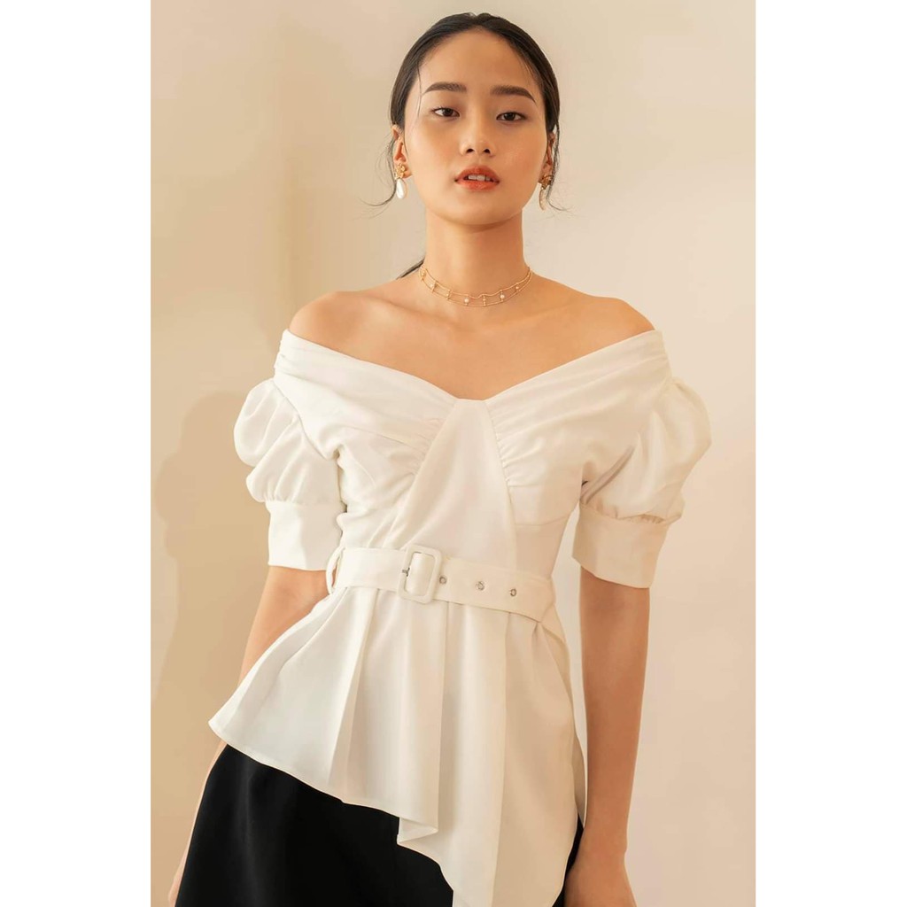 Áo Asymmetric Belted Top có kèm thắt lưng
